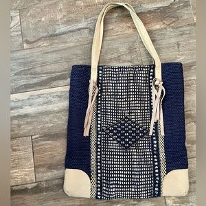 Large woven canvas tote